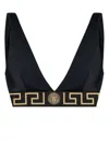 Versace Women Bikini Top With Logo Band In Black