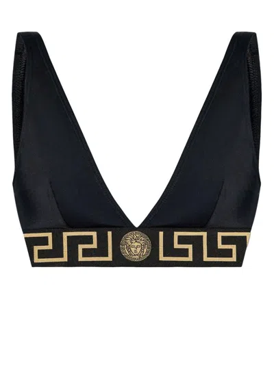 VERSACE VERSACE BIKINI TOP WITH LOGO BAND