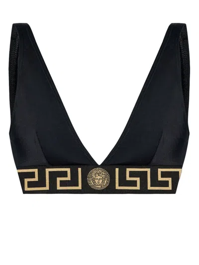 VERSACE BIKINI TOP WITH LOGO BAND