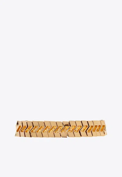 Versace Bind Chain Brass Bracelet In Gold