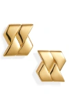 Versace Bind Stud Earrings In  Gold