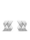 Versace Bind Greca Earrings In Silver