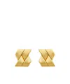 Versace Bind Greca Earrings In Yellow