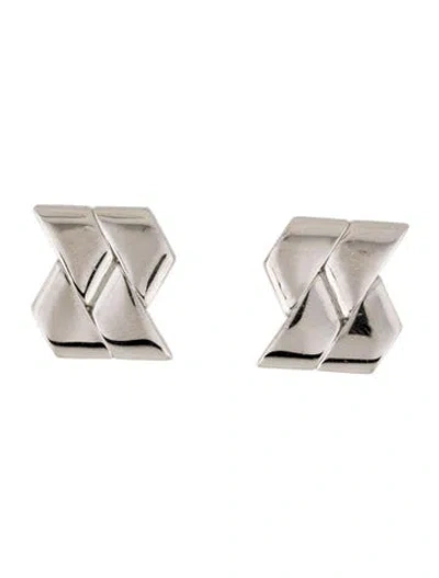 Pre-owned Versace Bind Stud Earrings In Multicolor
