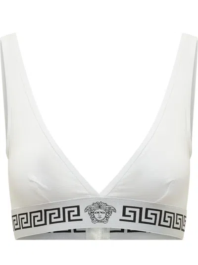 Versace Bio Cotton Bra T-shirt In White/black