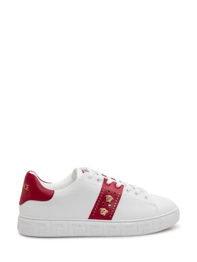 Versace Greca Embellished Sneakers In Multi