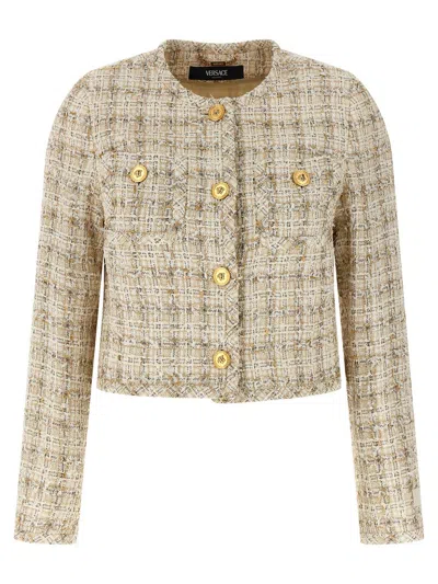 VERSACE VERSACE BISCUIT COTTON CASUAL JACKET