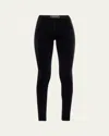 Versace Bistretch Velvet Leggings In Black