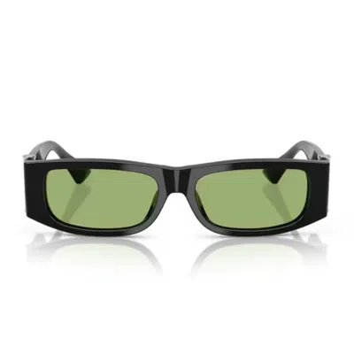Versace Black 0ve4476u Medusa Glam Acetate Rectangular Sunglasses In Green