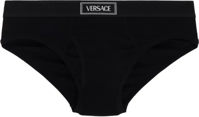 Versace Black 90s Vintage Logo Briefs In 1b000-black