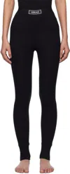 Versace Logo Print Slim Fit Ankle Length Leggings In 1b000-black
