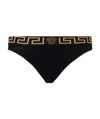 Versace Thong With Greek Edge In Black