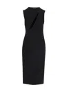 Versace Cut-out Black Midi Dress With Side Split In Black