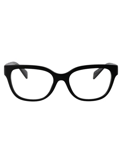 Versace Black Acetate Glasses In Green