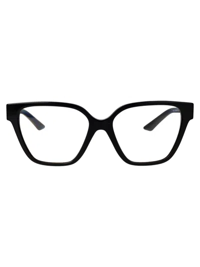 Versace Black Acetate Glasses In Pattern
