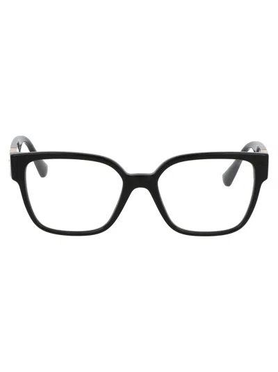 Versace Black Acetate Glasses In Pattern