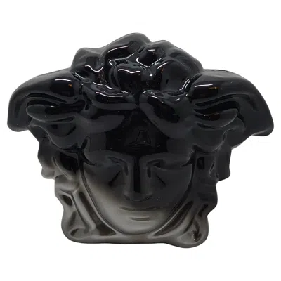 Pre-owned Versace Black Acrylic Medusa Head Clutch With Hidden Chain Strap