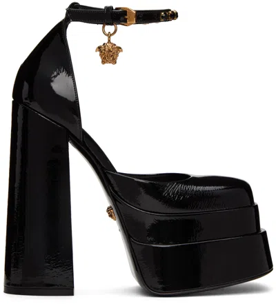 Versace Black Aevitas Platform Heels In 1b00v Black-