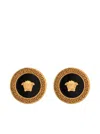 Versace Black And Gold Earrings With Medusa Detail In Metal Woman In Gold