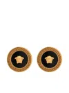 Versace Black And Gold Earrings With Medusa Detail In Metal Woman In Multi
