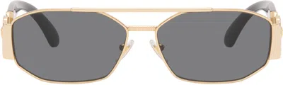 Versace Black & Gold Medusa Biggie Sunglasses