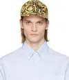 Versace Men Printed Polyester Baseball Cap In 5b000-black+gold