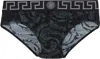 Versace Barocco Cotton Blend Briefs In Black