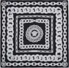 Versace Black & Gray Medusa Chains Large Silk Scarf In 5b950-black+silver