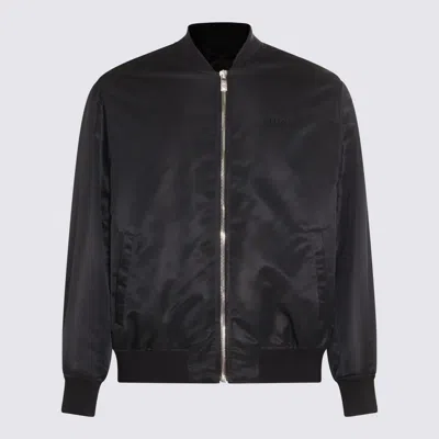 Versace Black And Multicolour Printed Bomber Down Jacket