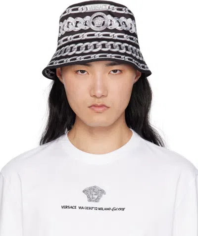 Versace Men's Medusa Chains Bucket Hat In Black