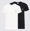 Versace Pack Of Two Medusa-print Cotton-blend T-shirts In White