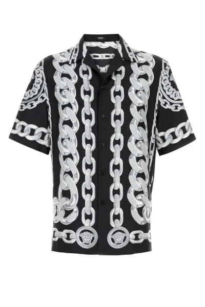 VERSACE BLACK AND WHITE PRINTED SHIRT