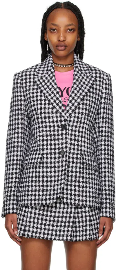 VERSACE BLACK & WHITE VICHY BLAZER