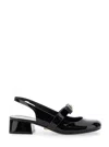Versace Black Ballerina Shoes With Heel And Medusa Detail On The Front