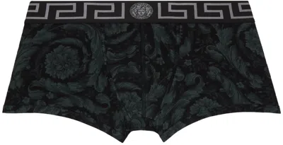 Versace Black Barocco Boxers In 5b050-black+grey