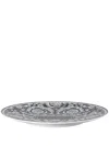 Versace Black Barocco Haze Porcelain Serving Plate In Black