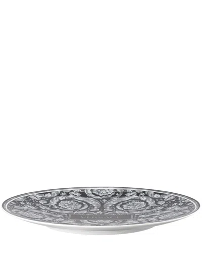 Versace Black Barocco Haze Porcelain Serving Plate