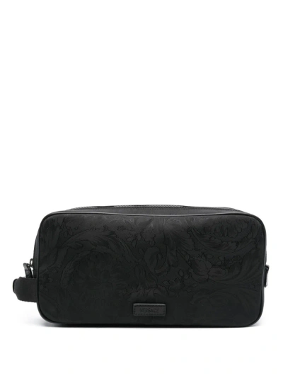 Versace Black Barocco-jacquard Wash Bag