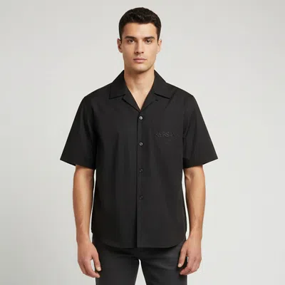 Pre-owned Versace Black Barocco Print Cotton And Silk Short Sleeve Shirt M