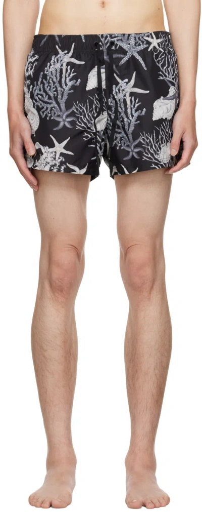 VERSACE BLACK BAROCCO SEA SWIM SHORTS