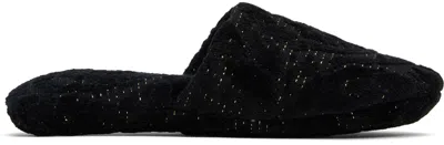 VERSACE BLACK BAROCCO SLIPPERS