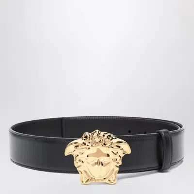 Versace Black Belt With Medusa Head Buckle