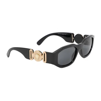 Versace Black Biggie Sunglasses In Gray