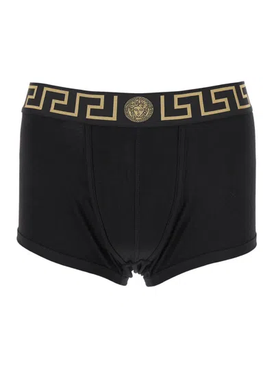 Versace Black Briefs With Elastic Waist With Medusa Print In Cotton Stretch Man