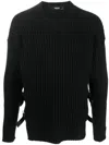Versace Maglia Girocollo Buckle Look Sfilata In Black