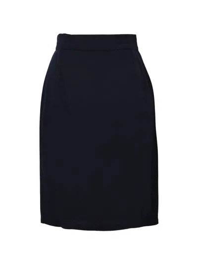 Pre-owned Versace Black Button Midi Skirt
