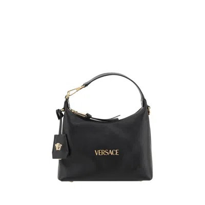 Versace Black Calf Leather Bos Taurus Handbag