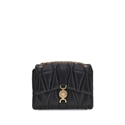 Versace Black Calf Leather Bos Taurus Shoulder Bag