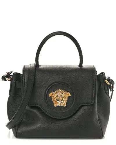 Versace Black Calfskin Leather Small La Medusa Top Handle Handbag (authentic  Pre-loved)