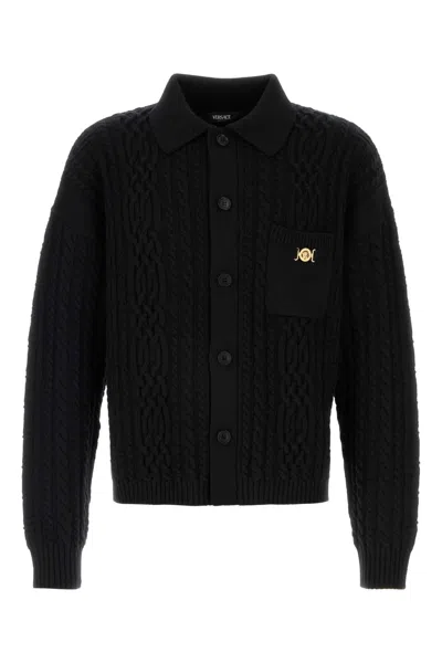 Versace Black Cardigan Wool
